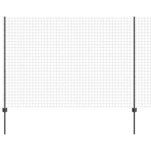 Kerítés oszlopokkal Szürke 1.5 x 10 m Acél