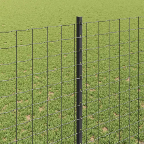 Kerítés oszlopokkal Szürke 1.5 x 10 m Acél