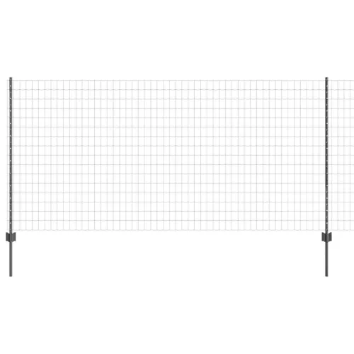 Kerítés oszlopokkal Szürke 1.2 x 10 m Acél