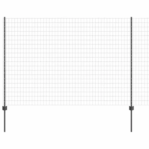 Kerítés oszlopokkal Szürke 1.5 x 10 m Acél
