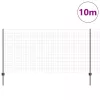 Kerítés oszlopokkal Szürke 1.2 x 10 m Acél