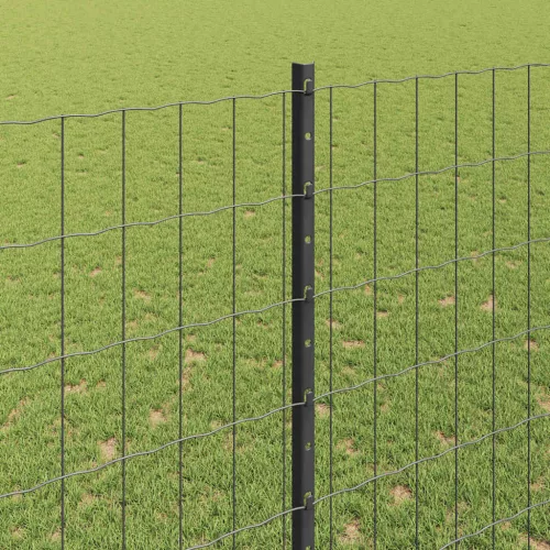 Kerítés oszlopokkal Szürke 1.5 x 10 m Acél