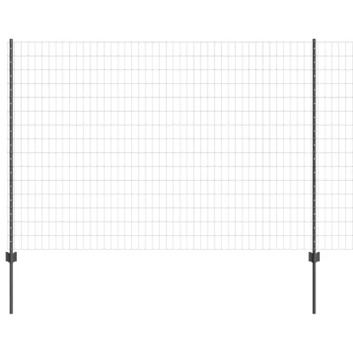 Kerítés oszlopokkal Szürke 1.6 x 10 m Acél