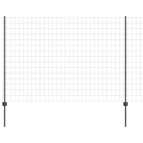 Kerítés oszlopokkal Szürke 1.6 x 10 m Acél