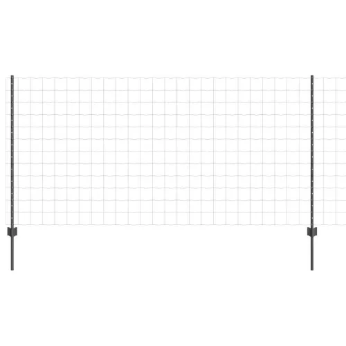 Kerítés oszlopokkal Szürke 1.2 x 10 m Acél