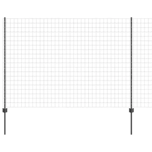 Kerítés oszlopokkal Szürke 1.5 x 10 m Acél