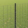 Kerítés oszlopokkal Szürke 1.5 x 10 m Acél