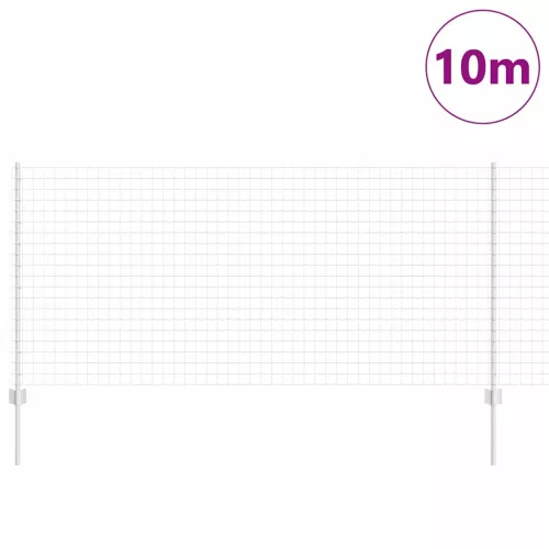 Kerítés oszlopokkal Ezüst 1 x 10 m Acél