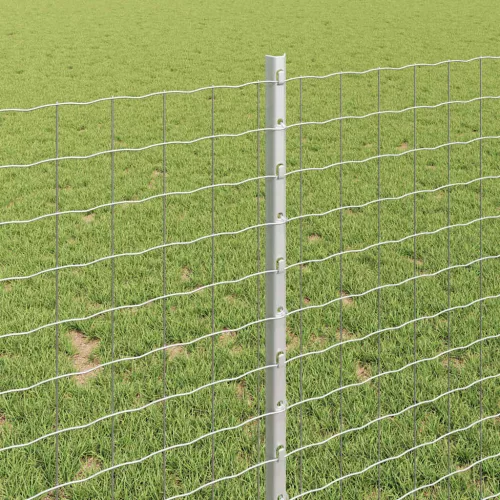 Kerítés oszlopokkal Ezüst 1 x 10 m Acél