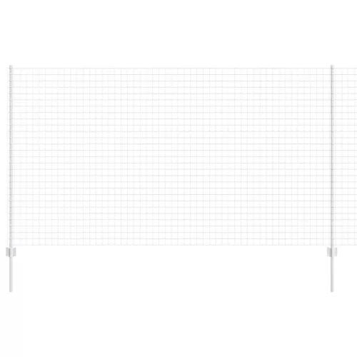 Kerítés oszlopokkal Ezüst 1.4 x 10 m Acél