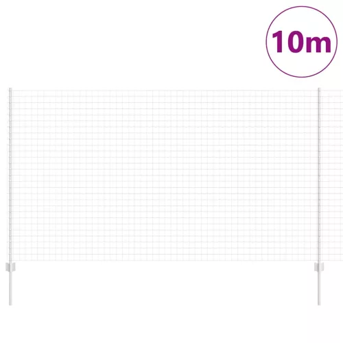 Kerítés oszlopokkal Ezüst 1.4 x 10 m Acél