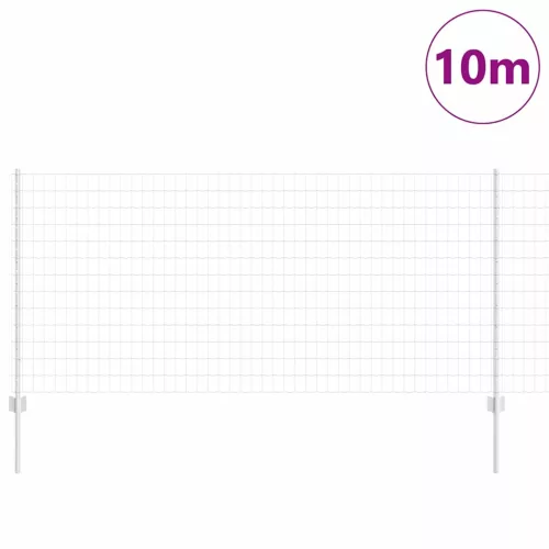 Kerítés oszlopokkal Ezüst 1 x 10 m Acél
