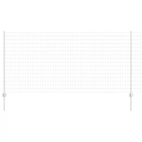 Kerítés oszlopokkal Ezüst 1.2 x 10 m Acél