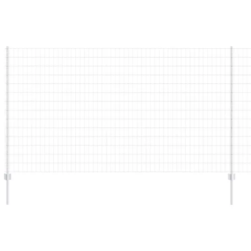 Kerítés oszlopokkal Ezüst 1.4 x 10 m Acél