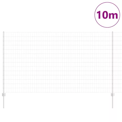 Kerítés oszlopokkal Ezüst 1.4 x 10 m Acél