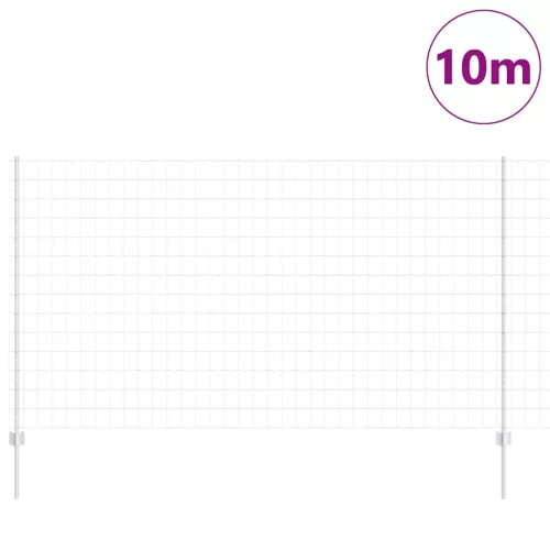 Kerítés oszlopokkal Ezüst 1.4 x 10 m Acél