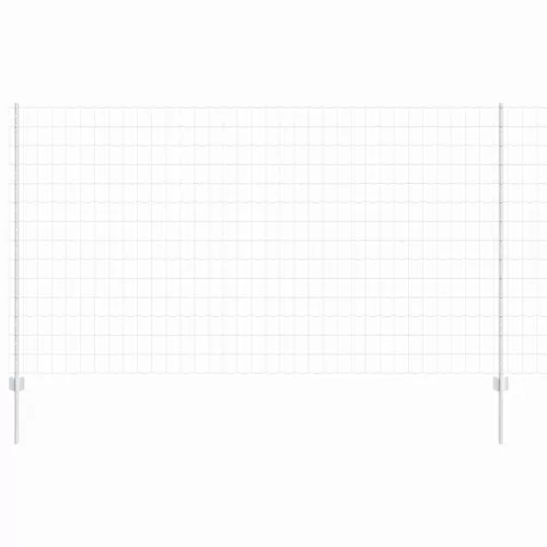 Kerítés oszlopokkal Ezüst 1.4 x 10 m Acél