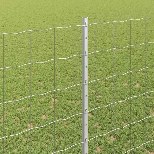 Kerítés oszlopokkal Ezüst 1.5 x 10 m Acél