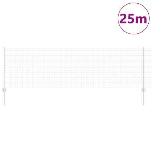 Kerítés oszlopokkal Ezüst 0.8 x 25 m Acél