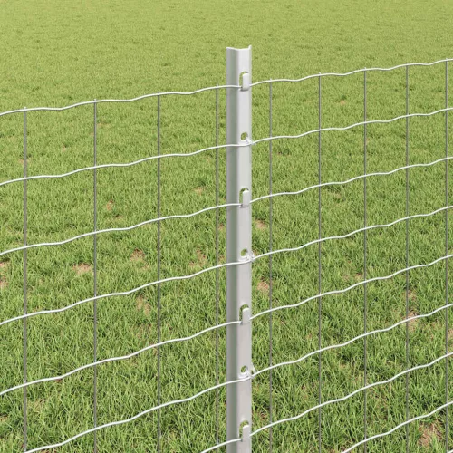 Kerítés oszlopokkal Ezüst 0.8 x 25 m Acél