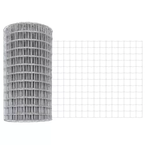 Kerítés oszlopokkal Ezüst 0.8 x 25 m Acél