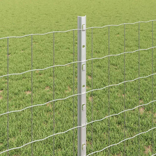 Kerítés oszlopokkal Ezüst 0.8 x 25 m Acél