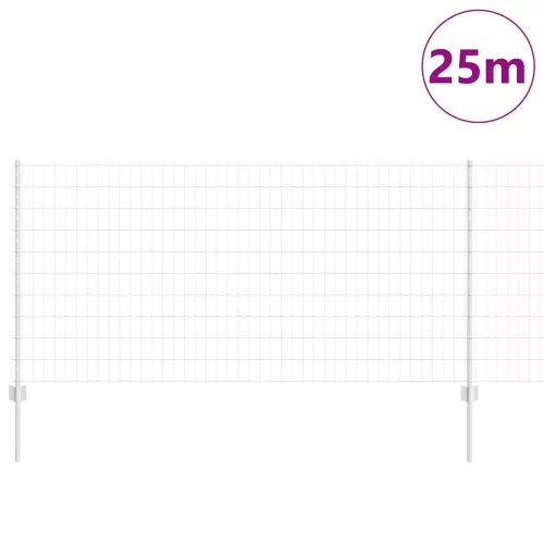 Kerítés oszlopokkal Ezüst 1 x 25 m Acél