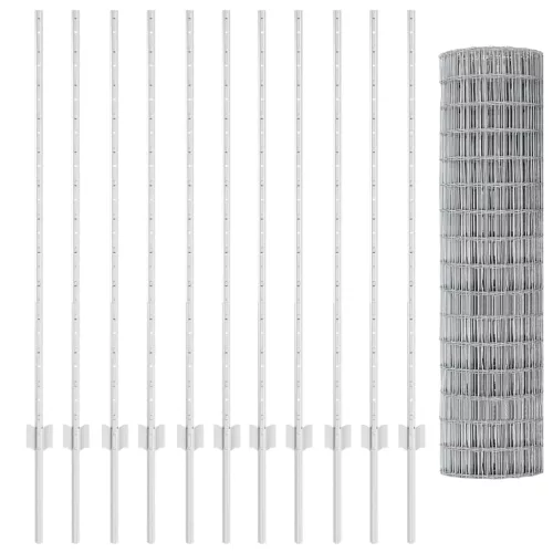 Kerítés oszlopokkal Ezüst 1.2 x 25 m Acél