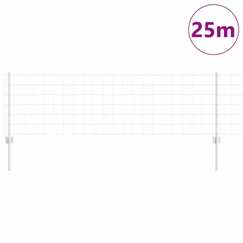 Kerítés oszlopokkal Ezüst 0,6 x 25 m Acél