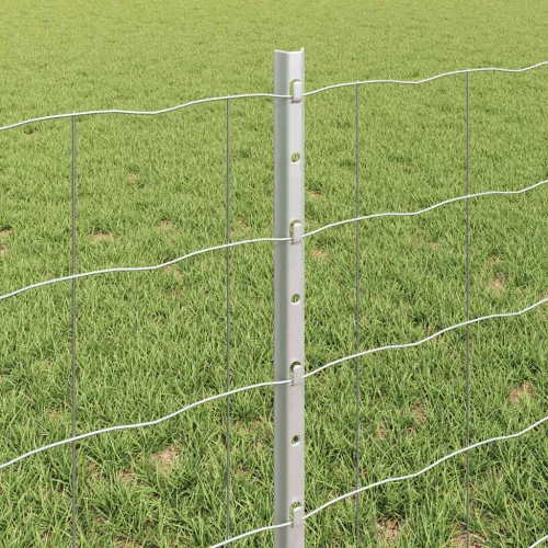 Kerítés oszlopokkal Ezüst 0,6 x 25 m Acél