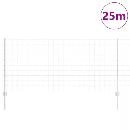 Kerítés oszlopokkal Ezüst 1 x 25 m Acél