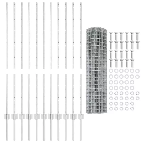 Kerítés oszlopokkal Ezüst 1.2 x 25 m Acél