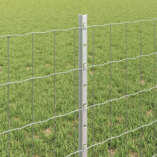 Kerítés oszlopokkal Ezüst 0.6 x 50 m Acél