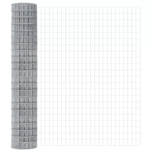 Kerítés oszlopokkal Ezüst 1.5 x 10 m Acél