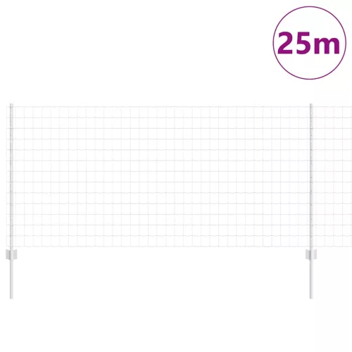 Kerítés oszlopokkal Ezüst 1 x 25 m Acél