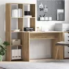 Asztal polcokkal sonoma tölgy 138.5 x 55 x 143 cm Faanyag