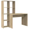 Asztal polcokkal sonoma tölgy 138.5 x 55 x 143 cm Faanyag