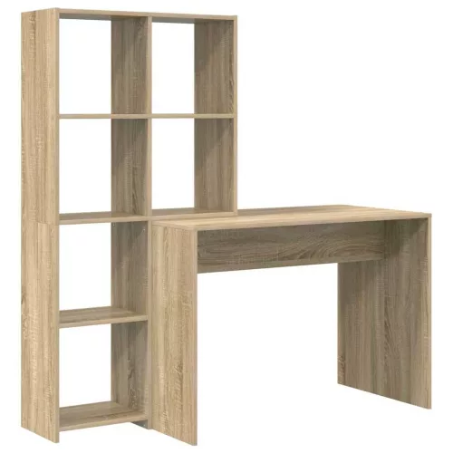 Asztal polcokkal sonoma tölgy 138.5 x 55 x 143 cm Faanyag