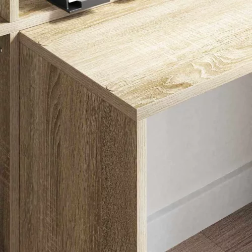 Asztal polcokkal sonoma tölgy 138.5 x 55 x 143 cm Faanyag
