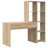 Asztal polcokkal sonoma tölgy 138.5 x 55 x 143 cm Faanyag