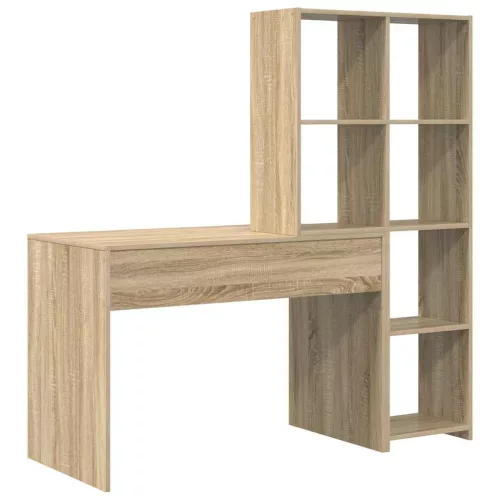 Asztal polcokkal sonoma tölgy 138.5 x 55 x 143 cm Faanyag