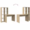 Asztal polcokkal sonoma tölgy 138.5 x 55 x 143 cm Faanyag