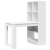 Asztal polcokkal tárolóval Fehér 122 x 67 x 145 cm Faanyag