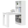 Asztal polcokkal tárolóval Fehér 122 x 67 x 145 cm Faanyag
