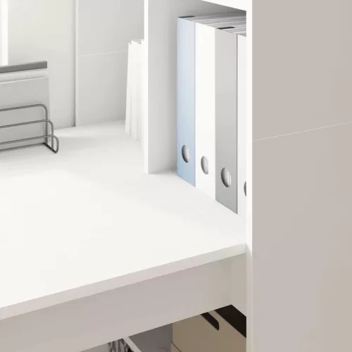 Asztal polcokkal tárolóval Fehér 122 x 67 x 145 cm Faanyag