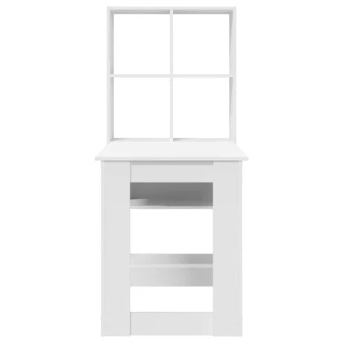 Asztal polcokkal tárolóval Fehér 122 x 67 x 145 cm Faanyag