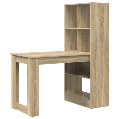 Asztal polcokkal sonoma tölgy 122 x 67 x 145 cm Faanyag