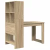 Asztal polcokkal sonoma tölgy 122 x 67 x 145 cm Faanyag