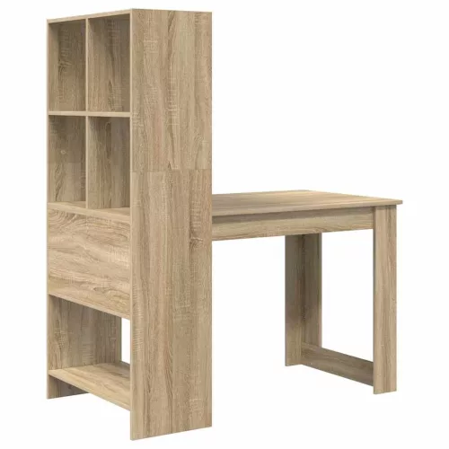 Asztal polcokkal sonoma tölgy 122 x 67 x 145 cm Faanyag