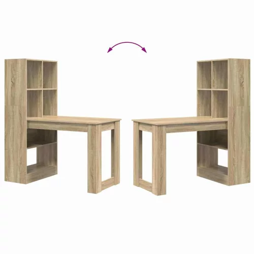 Asztal polcokkal sonoma tölgy 122 x 67 x 145 cm Faanyag